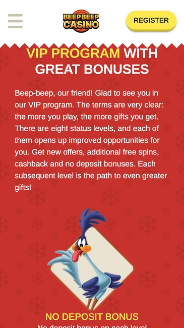 Beep Beep Casino vip program